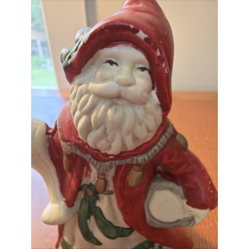 Christmas Santa Claus with Present Gift Sack Bisque Figurine Figure